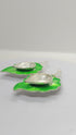 Pure Silver Fancy Diya Leaf Pattern Green 30.62g